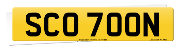 Registration number SCO 700N